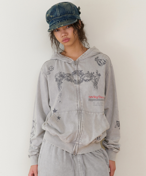 THEVINYLHOUSE（ザバイニルハウス）の「RODEO WASHED HOODIE ZIP-UP GREY（パーカー・メンズ・その他・SMALL/MEDIUM/LARGE）」の8枚目の写真