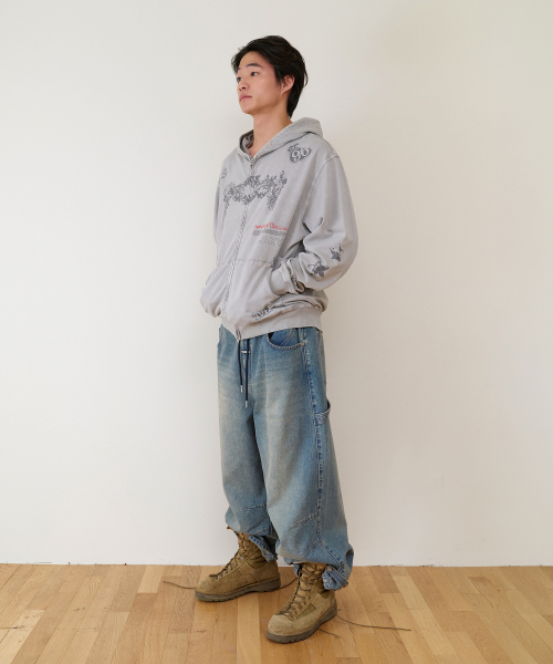 THEVINYLHOUSE（ザバイニルハウス）の「RODEO WASHED HOODIE ZIP-UP GREY（パーカー・メンズ・その他・SMALL/MEDIUM/LARGE）」の11枚目の写真