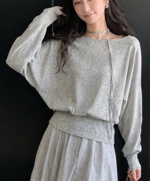 NoBelle(ノベル)の「ミックスカラーニットプルオーバー長袖トップス(ニット/セーター・レディース・ホワイト/ブラック・FREE)」の4枚目の写真