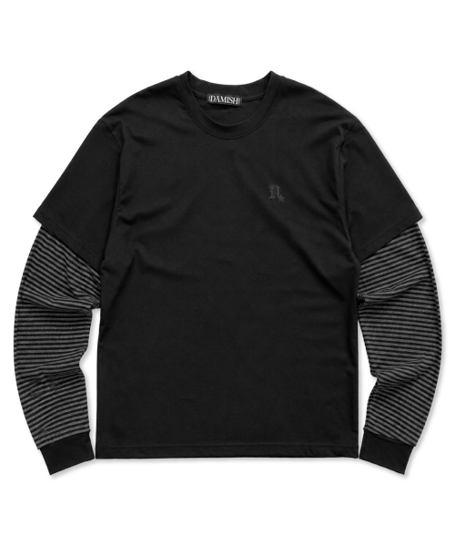 DAMISH(ダミシュ)の「クロスパフプリントレイヤードロングスリーブ_ブラック(Tシャツ/カットソー・レディース・ブラック・OS)」の8枚目の写真