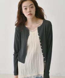 リブニットカーディガン