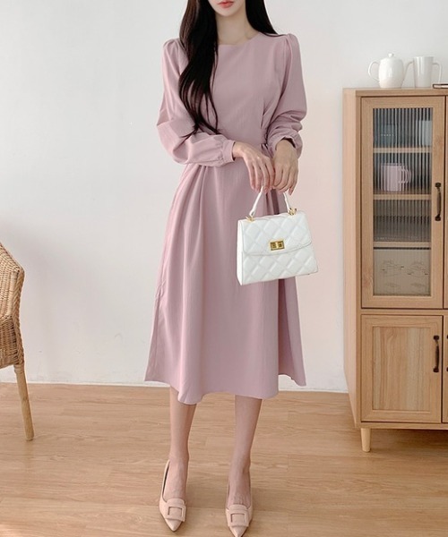 YUGA(ユーガ)の「YUGA_YGMC Korean-style Round-neck dress(ワンピース・レディース・ブラック/ピンク・FREE)」の9枚目の写真