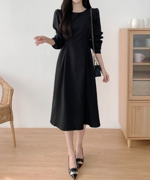 YUGA(ユーガ)の「YUGA_YGMC Korean-style Round-neck dress(ワンピース・レディース・ブラック/ピンク・FREE)」の6枚目の写真