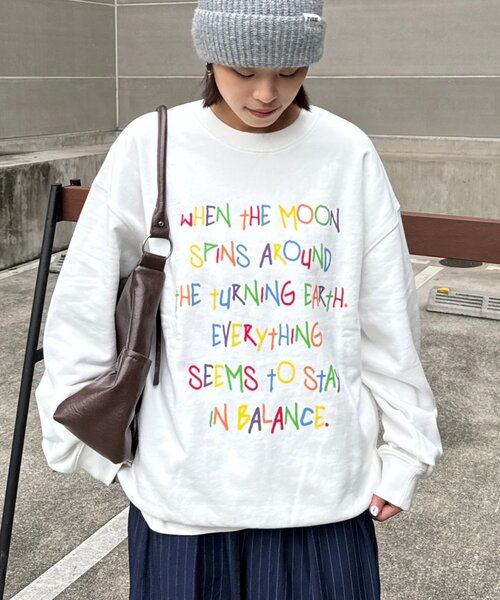 CIAOPANIC TYPY(チャオパニックティピー)の「【UNISEX】手書きメッセージロゴスウェット/WEB限定カラーあり(スウェット・レディース・ホワイト/ネイビー/グレー/ホワイト系その他・MEDIUM/LARGE)」の3枚目の写真