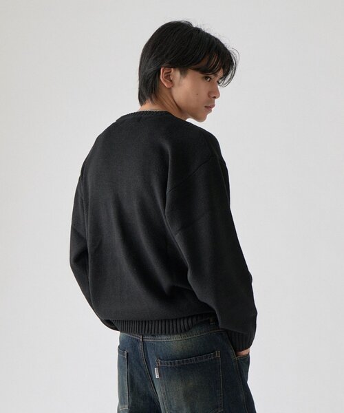 goocy(グーシー)の「【BHPC】ガゼットステッチクルーネックニット(ニット/セーター・メンズ・オレンジ/ブラック/ブラウン/アイボリー/ネイビー・MEDIUM/LARGE)」の1枚目の写真
