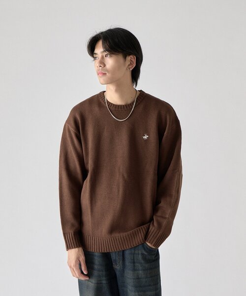 goocy(グーシー)の「【BHPC】ガゼットステッチクルーネックニット(ニット/セーター・メンズ・オレンジ/ブラック/ブラウン/アイボリー/ネイビー・MEDIUM/LARGE)」の7枚目の写真