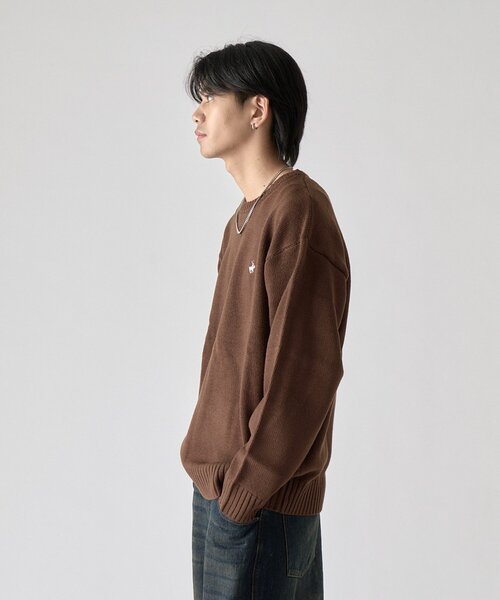 goocy(グーシー)の「【BHPC】ガゼットステッチクルーネックニット(ニット/セーター・メンズ・オレンジ/ブラック/ブラウン/アイボリー/ネイビー・MEDIUM/LARGE)」の8枚目の写真
