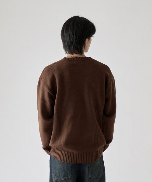 goocy(グーシー)の「【BHPC】ガゼットステッチクルーネックニット(ニット/セーター・メンズ・オレンジ/ブラック/ブラウン/アイボリー/ネイビー・MEDIUM/LARGE)」の9枚目の写真