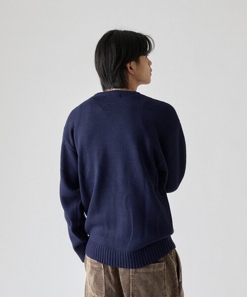 goocy(グーシー)の「【BHPC】ガゼットステッチクルーネックニット(ニット/セーター・メンズ・オレンジ/ブラック/ブラウン/アイボリー/ネイビー・MEDIUM/LARGE)」の21枚目の写真