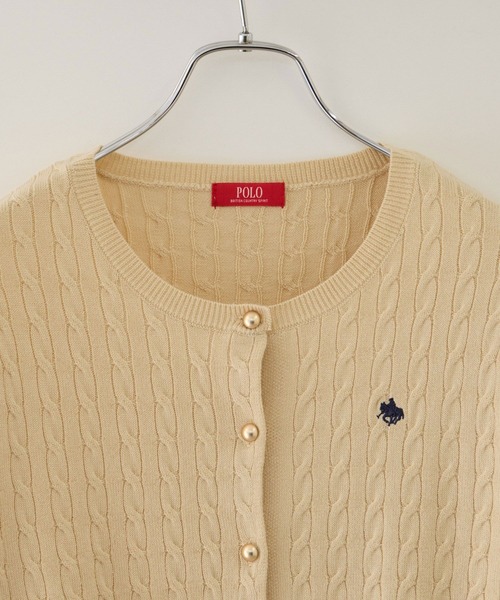 POLO BCS(ポロ ビーシーエス)の「【POLO BCS】VIS別注ミニケーブルノーカラーカーディガン(カーディガン/ボレロ・レディース・ベージュ/レッド/チャコールグレー/黄緑系・FREE)」の13枚目の写真