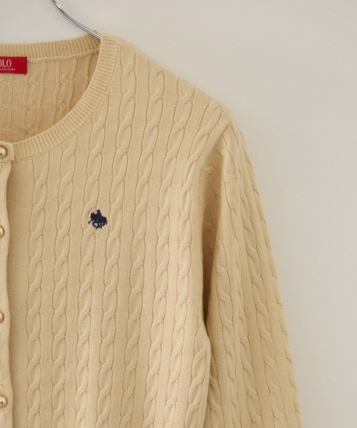 POLO BCS(ポロ ビーシーエス)の「【POLO BCS】VIS別注ミニケーブルノーカラーカーディガン(カーディガン/ボレロ・レディース・ベージュ/レッド/チャコールグレー/黄緑系・FREE)」の14枚目の写真