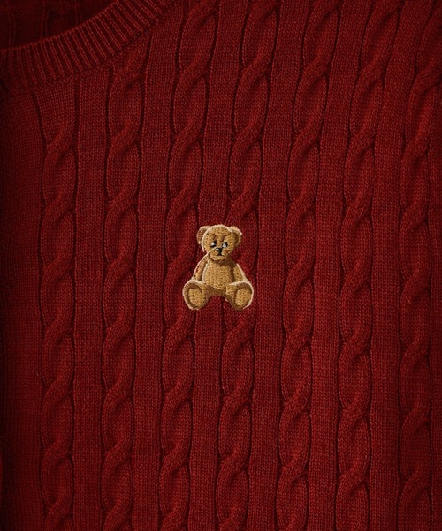 POLO BCS(ポロ ビーシーエス)の「【POLO BCS】VIS別注ミニケーブルノーカラーカーディガン(カーディガン/ボレロ・レディース・ベージュ/レッド/チャコールグレー/黄緑系・FREE)」の17枚目の写真