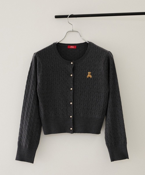 POLO BCS(ポロ ビーシーエス)の「【POLO BCS】VIS別注ミニケーブルノーカラーカーディガン(カーディガン/ボレロ・レディース・ベージュ/レッド/チャコールグレー/黄緑系・FREE)」の9枚目の写真
