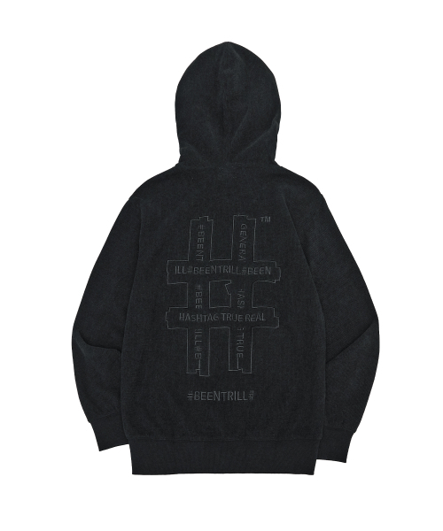 BEENTRILL(ビントリル)の「シェニールハッシュタグフードジップアップ(ブラック)(ジャージ・レディース・その他・SMALL/MEDIUM/LARGE/X-LARGE)」の2枚目の写真