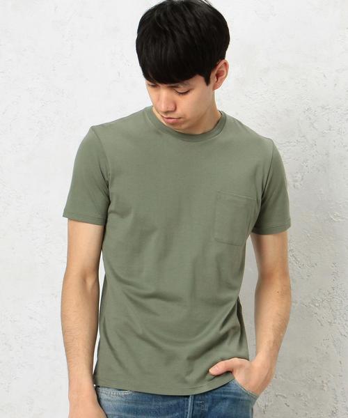 green label relaxing(グリーンレーベルリラクシング)の「KC ◎GIZA ポケット C/N S/S Tシャツ◆(Tシャツ/カットソー・メンズ・ホワイト/ブラック/グレー/オリーブ/ロイヤルブルー/ネイビー・MEDIUM/SMALL/LARGE/X-LARGE)」の4枚目の写真