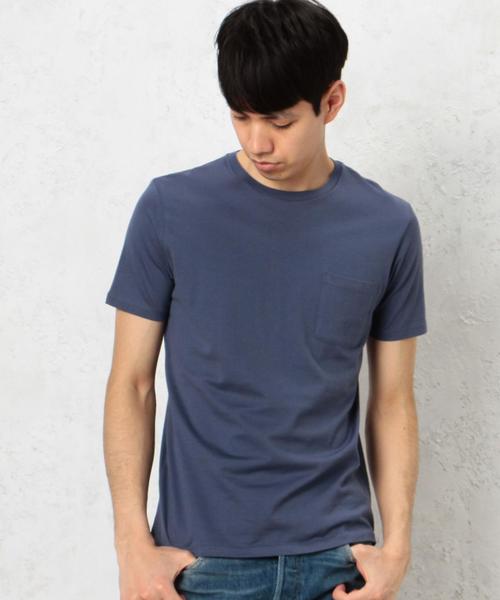 green label relaxing(グリーンレーベルリラクシング)の「KC ◎GIZA ポケット C/N S/S Tシャツ◆(Tシャツ/カットソー・メンズ・ホワイト/ブラック/グレー/オリーブ/ロイヤルブルー/ネイビー・MEDIUM/SMALL/LARGE/X-LARGE)」の6枚目の写真