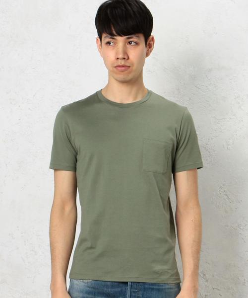 green label relaxing(グリーンレーベルリラクシング)の「KC ◎GIZA ポケット C/N S/S Tシャツ◆(Tシャツ/カットソー・メンズ・ホワイト/ブラック/グレー/オリーブ/ロイヤルブルー/ネイビー・MEDIUM/SMALL/LARGE/X-LARGE)」の8枚目の写真
