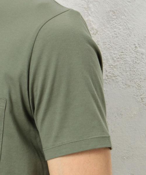 green label relaxing(グリーンレーベルリラクシング)の「KC ◎GIZA ポケット C/N S/S Tシャツ◆(Tシャツ/カットソー・メンズ・ホワイト/ブラック/グレー/オリーブ/ロイヤルブルー/ネイビー・MEDIUM/SMALL/LARGE/X-LARGE)」の12枚目の写真