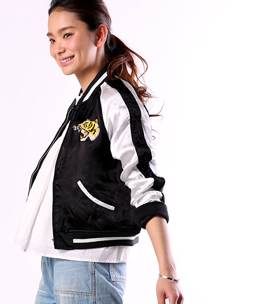 FREAK'S STORE(フリークスストア)の「リバーシブルスカジャン(ブルゾン・レディース・ベージュ/ブラック・フリ-)」の5枚目の写真