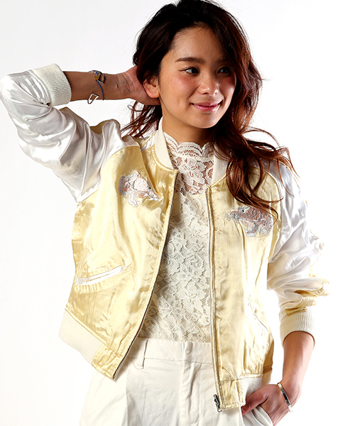 FREAK'S STORE(フリークスストア)の「リバーシブルスカジャン(ブルゾン・レディース・ベージュ/ブラック・フリ-)」の8枚目の写真