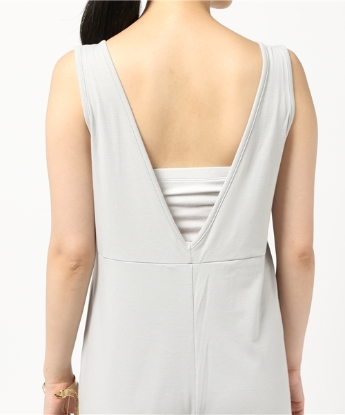 SLY（スライ）の「CUT WIDE コンビネゾン-S（つなぎ/オールインワン・レディース・ライトグレー/ベージュ/ブラック/ライトブルー・2/1）」の9枚目の写真