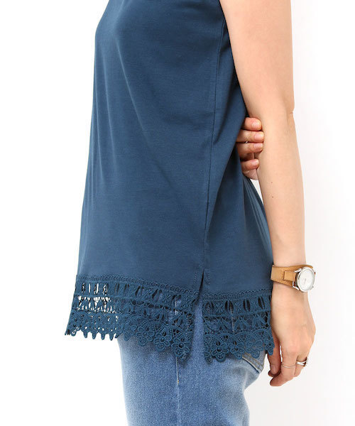 チチカカ（チチカカ）の「裾レースタンクトップ（タンクトップ・レディース・ダークブルー/ブラック/オフホワイト/その他1・FREE）」の12枚目の写真