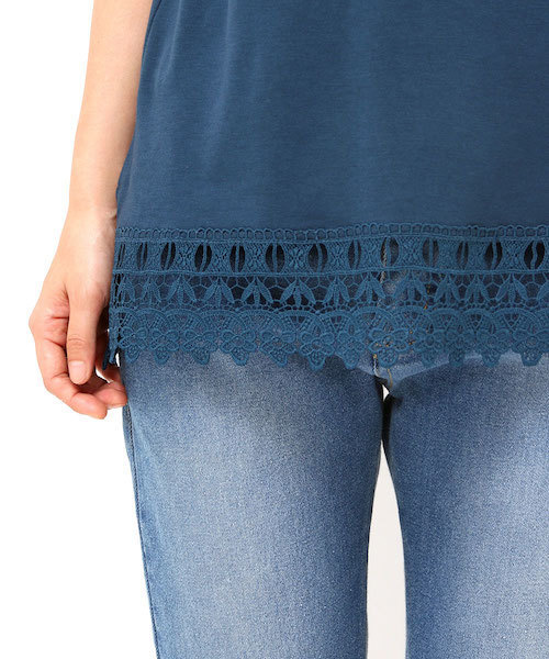 チチカカ（チチカカ）の「裾レースタンクトップ（タンクトップ・レディース・ダークブルー/ブラック/オフホワイト/その他1・FREE）」の13枚目の写真