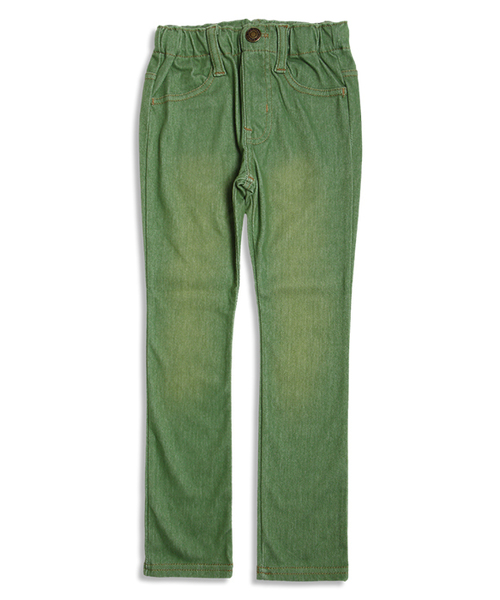 Ampersand（アンパサンド）の「デニムニットレギンス（デニムパンツ・キッズ・サーモンピンク/カーキ/オレンジ/ブルー/ブラック/ネイビー・95/140/100/120/80/90/110/130）」の2枚目の写真