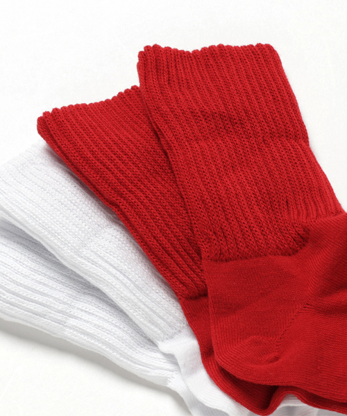 Champion（チャンピオン）の「WEGO/Champion 折り返し2Pソックス（ソックス/靴下・レディース・グレー/ブラック/レッド/ホワイト・SMALL）」の6枚目の写真