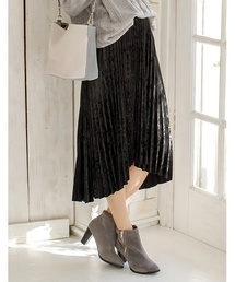 Re:EDIT | [リエディ]エンビ丈ベロアプリーツスカート/ボトムス/スカート/ロング・マキシ丈（76cm～）(スカート)