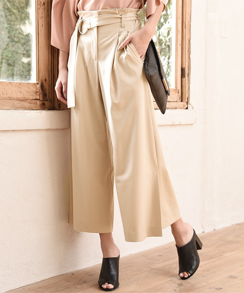 Luz Llena (philter)（ラズレナ　フィルター）の「[ベルト付き]タックワイドパンツ（その他パンツ・レディース・ネイビー/ライトベージュ/グレイッシュベージュ/ピンクベージュ・MEDIUM）」の15枚目の写真