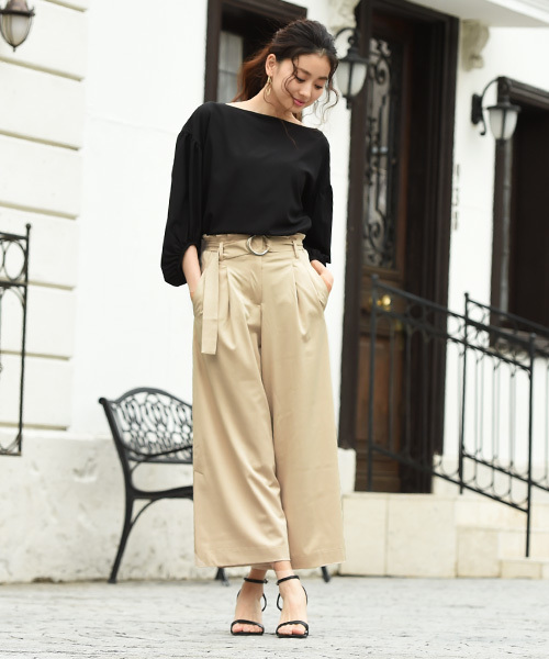 Luz Llena (philter)（ラズレナ　フィルター）の「[ベルト付き]タックワイドパンツ（その他パンツ・レディース・ネイビー/ライトベージュ/グレイッシュベージュ/ピンクベージュ・MEDIUM）」の16枚目の写真