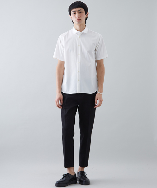 STUDIOUS（ステュディオス）の「STUDIOUS ハイツイストコンビショートスリーブシャツ（シャツ/ブラウス・メンズ・ホワイト/ネイビー・1/2/3）」の3枚目の写真