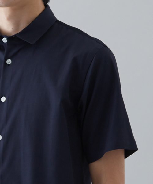 STUDIOUS（ステュディオス）の「STUDIOUS ハイツイストコンビショートスリーブシャツ（シャツ/ブラウス・メンズ・ホワイト/ネイビー・1/2/3）」の12枚目の写真