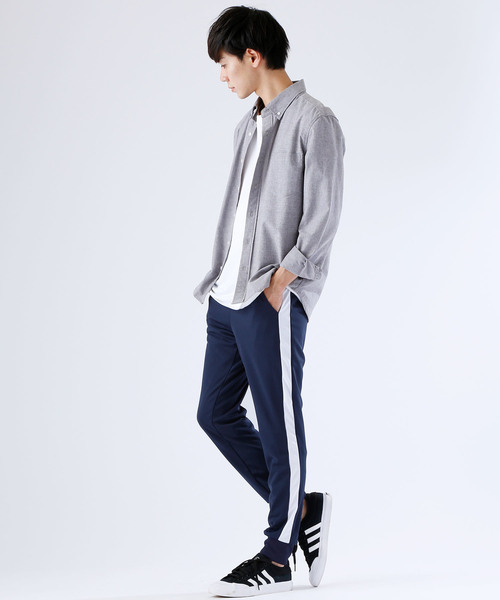 MONO-MART（モノマート）の「スリムスキニーラインパンツ/ジョガーラインパンツ/ワイドラインパンツ(アクティブストレッチ仕様)（その他パンツ・メンズ・ブラック×ホワイト/ネイビー/ホワイト/ブルー系その他/ブラック系その他/ブラック系その他2・L/M）」の7枚目の写真