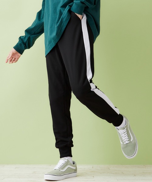 MONO-MART（モノマート）の「スリムスキニーラインパンツ/ジョガーラインパンツ/ワイドラインパンツ(アクティブストレッチ仕様)（その他パンツ・メンズ・ブラック×ホワイト/ネイビー/ホワイト/ブルー系その他/ブラック系その他/ブラック系その他2・L/M）」の4枚目の写真