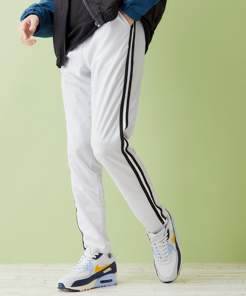 MONO-MART（モノマート）の「スリムスキニーラインパンツ/ジョガーラインパンツ/ワイドラインパンツ(アクティブストレッチ仕様)（その他パンツ・メンズ・ブラック×ホワイト/ネイビー/ホワイト/ブルー系その他/ブラック系その他/ブラック系その他2・L/M）」の2枚目の写真