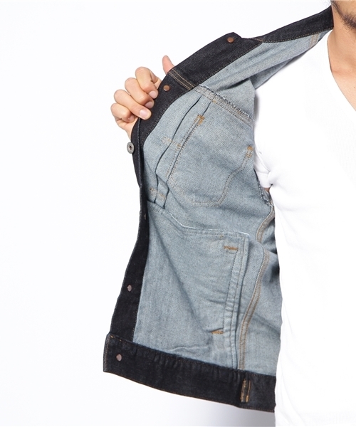 WHO'S WHO gallery（フーズフーギャラリー）の「ストレッチGジャン（デニムジャケット・メンズ・インディゴブルー/カーキ/ベージュ・MEDIUM/LARGE）」の7枚目の写真