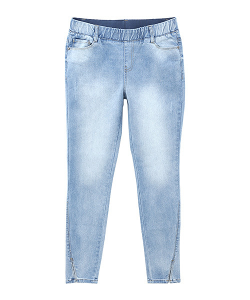 Luz Llena（ラズレナ）の「ブリーチ加工ストレッチデニムレギンス（デニムパンツ・レディース・ブルー・SMALL/LARGE/MEDIUM）」の5枚目の写真