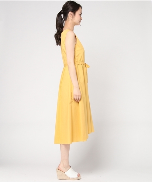 QUEENS COURT ノースリーブ リネンライクキレリラワンピース XL QUEENS COURT（クイーンズコート）の「キレリラワンピース（ワンピース