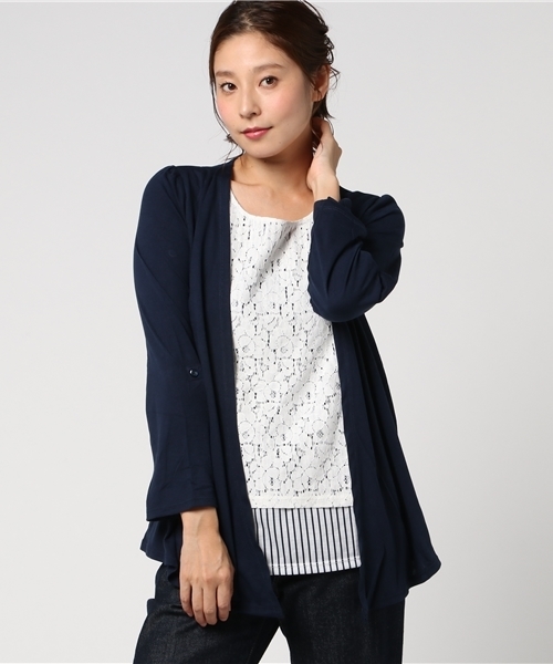 GeeRA(ジーラ)の「フェイクトッパーアンサンブル(Tシャツ/カットソー・レディース・ブルーグリーン/杢グレー/ブラック/ネイビー・X-LARGE/MEDIUM/LARGE)」の15枚目の写真