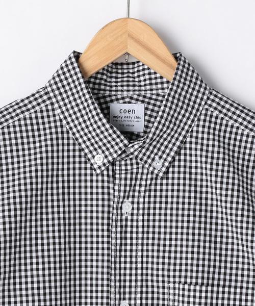 coen（コーエン）の「タイプライターギンガムチェックボタンダウンシャツ（シャツ/ブラウス・メンズ・ブラウン/ブラック/ネイビー・LARGE/MEDIUM/SMALL/X-LARGE）」の5枚目の写真