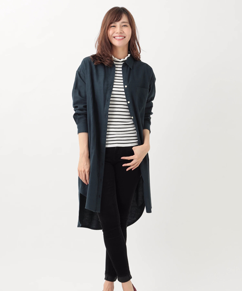 earth music&ecology（アースミュージックアンドエコロジー）の「・フリルリブニットプルオーバー（ニット/セーター・レディース・ブラック/キャメル/その他24/その他25/アイボリー/杢グレー/ボルドー/ダークグリーン・M/S）」の17枚目の写真