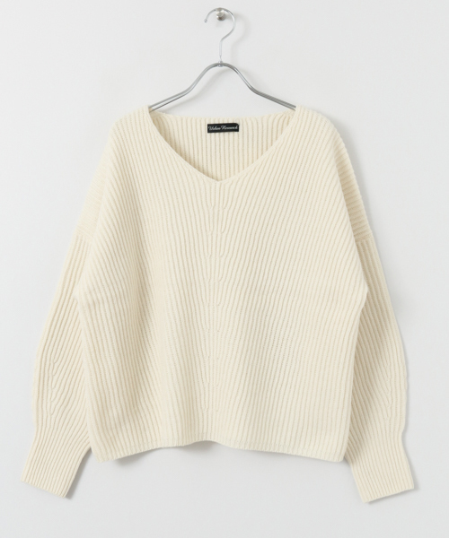 URBAN RESEARCH（アーバンリサーチ）の「畦ショート丈ボリュームニット（ニット/セーター・レディース・モカ/グレー/オフホワイト・FREE）」の13枚目の写真