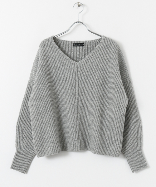 URBAN RESEARCH（アーバンリサーチ）の「畦ショート丈ボリュームニット（ニット/セーター・レディース・モカ/グレー/オフホワイト・FREE）」の14枚目の写真