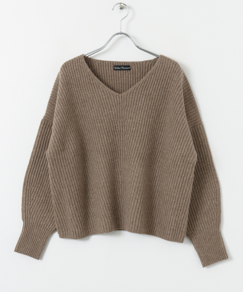 URBAN RESEARCH（アーバンリサーチ）の「畦ショート丈ボリュームニット（ニット/セーター・レディース・モカ/グレー/オフホワイト・FREE）」の15枚目の写真