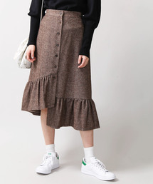 WEGO | WEGO/ツイードアシメフリルミディスカート(スカート)
