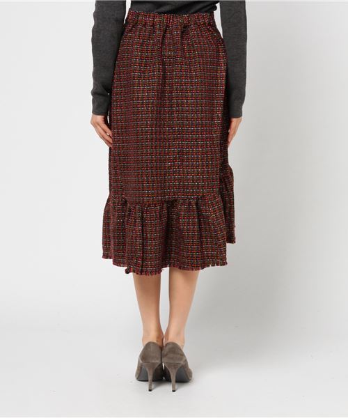 WEGO（ウィゴー）の「WEGO/ツイードアシメフリルミディスカート（スカート・レディース・ブラック系その他/ブラウン系その他・FREE）」の10枚目の写真