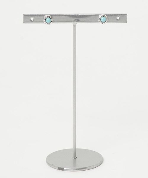 TONE SELECT GOODS（トーンセレクトグッズ）の「【925 SILVER ACC】サンラウンドストーンピアスSV925(OG)（ピアス（両耳用）・レディース・ホワイト/ブラック/ターコイズブルー・FREE）」の7枚目の写真