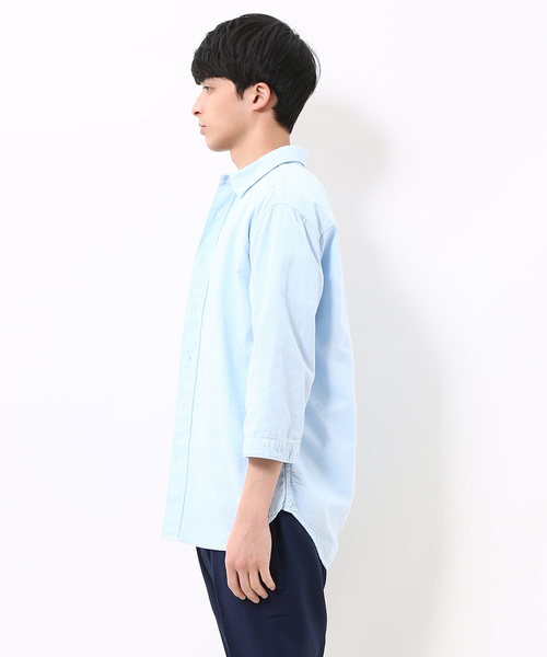 ADAM ET ROPE'（アダムエロペ）の「PANAMAシャツ(7分袖)（シャツ/ブラウス・メンズ・ホワイト/サックスブルー/ラベンダー/ネイビー・S/M/L）」の7枚目の写真